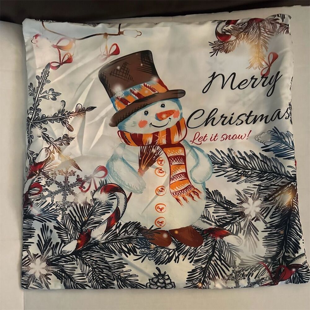 Park Designs Christmas Snowman Pillow Covers Set of 2 18x18 Multicolor